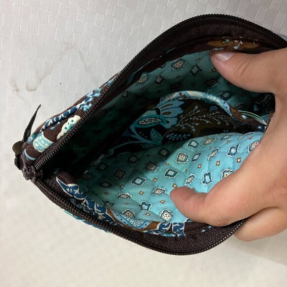 Vera Bradley Women's Java Blue Floral Print Zip Around Wallet Wristlet Clutch - Picture 5 of 8